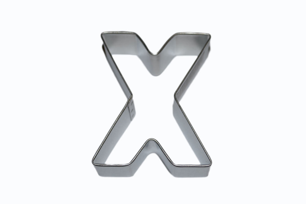 Alphabet Letter X Tin Plate Cookie Cutter