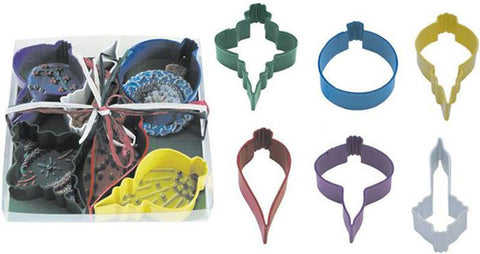 Christmas Tree Decoration Set of 6 Coloured Cookie Cutter Set