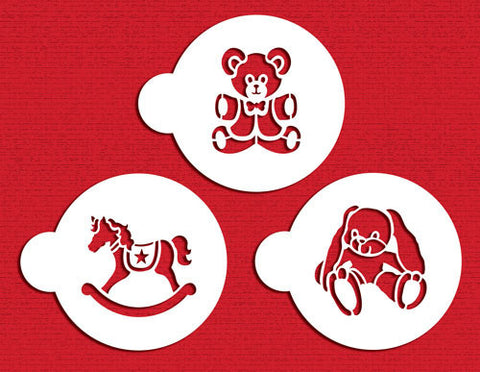 Teddy Bear, Rocking Horse & Bunny Stencils Set of 3