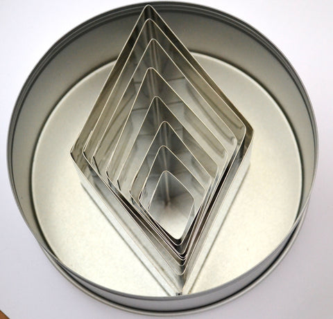 Set of 8 Diamond Cookie Cutters