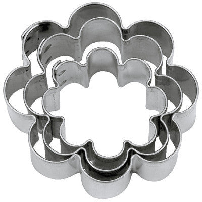 Flower Mini Tin Plate Set of 3 Cookie Cutters