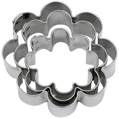 Flower Mini Tin Plate Set of 3 Cookie Cutters