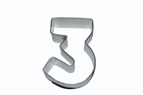 Number 3 Tin Plate Cookie Cutter