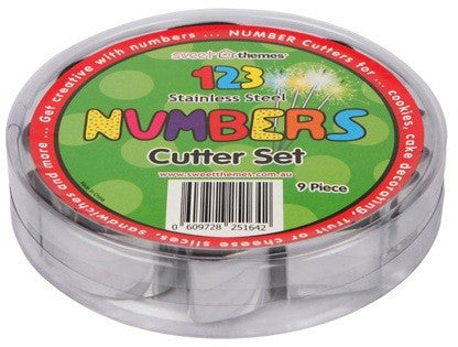 Numbers set of 9 Cookie Cutters 4.5cm high