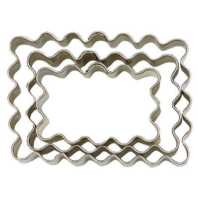 Rectangle Crinkled Set of 3 Cookie Cutters