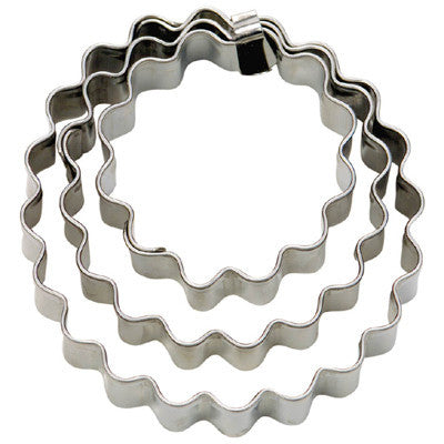 Round Circles Crinkled Mini Set of 3 Cookie Cutters