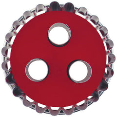 Round Crinkled with 3 large Circles in Middle Linzer Cookie Cutter with Ejector