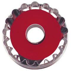Round Crinkled with Circle in Middle Linzer Cookie Cutter with Ejector
