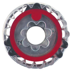 Round Crinkled with Flower in Middle Linzer Cookie Cutter with Ejector