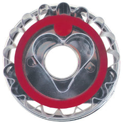 Round Crinkled with Heart in Middle Linzer Cookie Cutter with Ejector