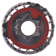 Round Crinkled with Star in Middle Linzer Cookie Cutter with Ejector