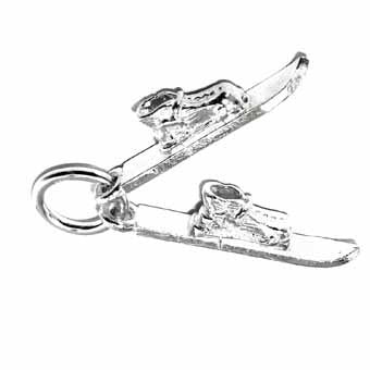 Skis Snow, Pair, Small Charm