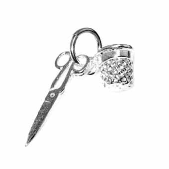Thimble & Scissors Charm