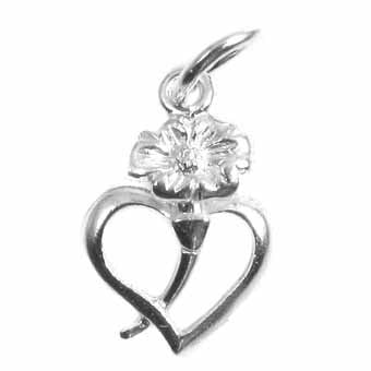 Heart & Flower Charm