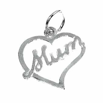 Mum in Heart Charm