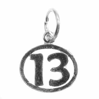 Number 13 in a Circle Charm