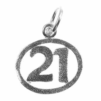Number 21 in a Circle Charm
