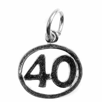 Number 40 in a Circle Charm