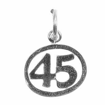 Number 45 in a Circle Charm