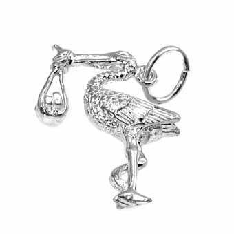 Stork & Baby Charm