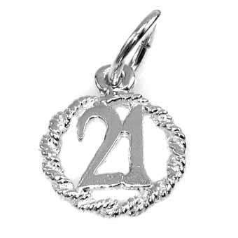 Twenty One in a Circle Charm