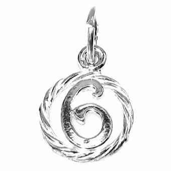 Number 6 in a Circle Charm
