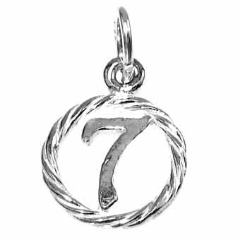 Number 7 in a Circle Charm