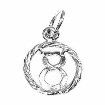 Number 8 in a Circle Charm
