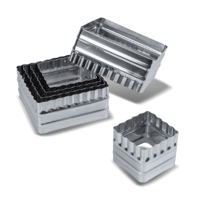 Set of 6 Square Crinkled and Smooth Cookie Cutters