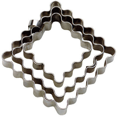 Square Crinkled Set of 3 Cookie Cutters