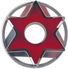 Star with Circle in Middle Linzer Cookie Cutter with Ejector