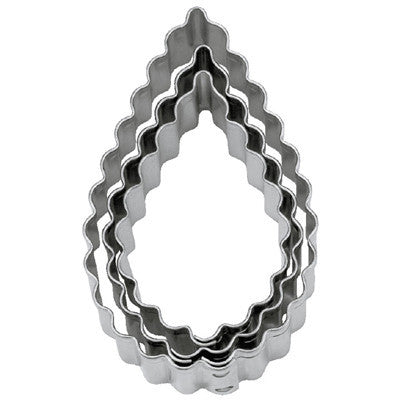 Tear Drop Crinkled Set of 3 Cookie Cutters