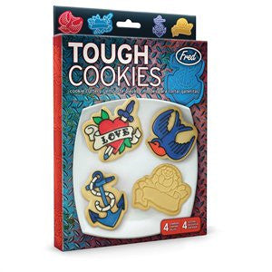 Tough Cookies Tattoo Cookie Cutter & Stamper Set of 4