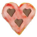 heart with 3 small hearts in middle linzer cookie cutter with ejector s0043 cookie