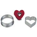 heart with heart in middle linzer cookie cutter with ejector s0036 2