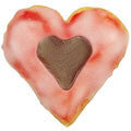 heart with heart in middle linzer cookie cutter with ejector s0036