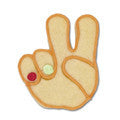 peace sign hand signal cookie cutter c1563 cookie