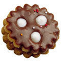 round crinkled with 3 circles in middle linzer cookie cutter with ejector s0031 cookie