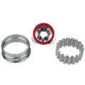 round crinkled with flower in middle linzer cookie cutter with ejector s0029 cookie 2