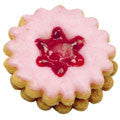 round crinkled with flower in middle linzer cookie cutter with ejector s0029 cookie