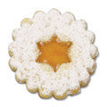 round crinkled with star in middle linzer cookie cutter with ejector s0027 cookie